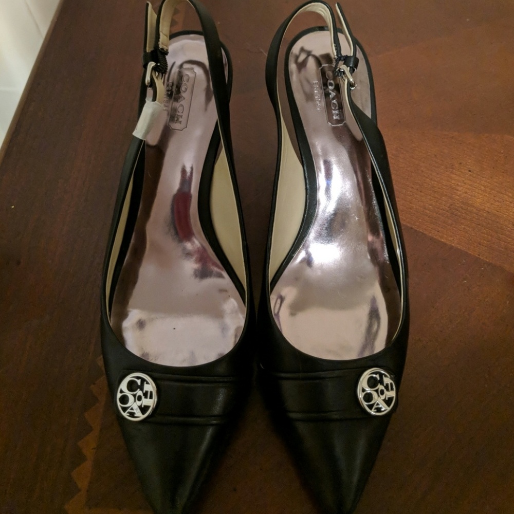 Coach black slingbacks